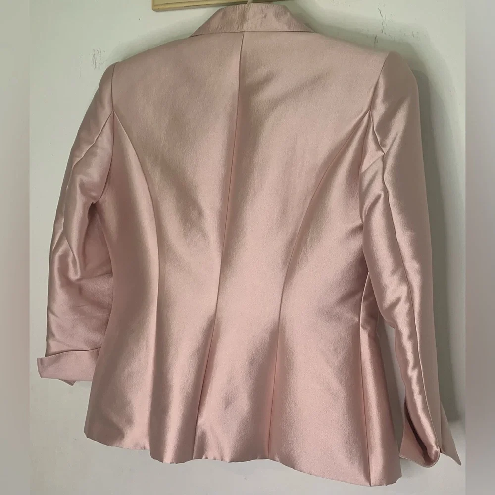 Jovani New York Blush Pink Blazer Silk Wool 81120 Formal Womens Size 6 - Picture 8 of 9